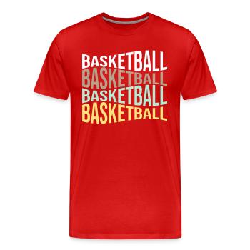 Basketball - Männer Premium Bio T-Shirt - Rot - Vorne - Damien (186cm)