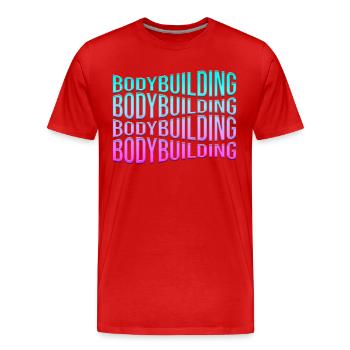 culturisme - T-shirt bio Premium Homme - rouge - Devant - Damien (186cm)