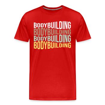 bodybuilding - Männer Premium Bio T-Shirt - Rot - Vorne - Damien (186cm)