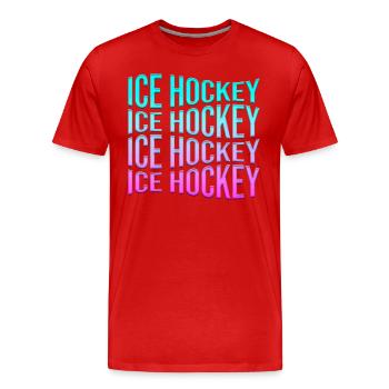 Eishockey - Männer Premium Bio T-Shirt - Rot - Vorne - Damien (186cm)