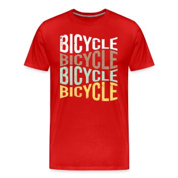 Bicyclette - T-shirt bio Premium Homme - rouge - Devant - Damien (186cm)