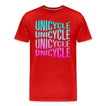 Einrad - Männer Premium Bio T-Shirt - Rot - Vorne - Damien (186cm)