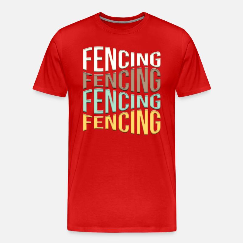 Fechten - Männer Premium Bio T-Shirt - Rot