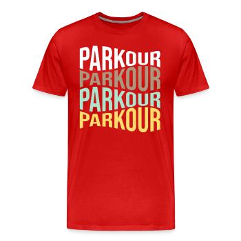 Parkour - Men's Premium Organic T-Shirt - red - Front - Damien (186cm)