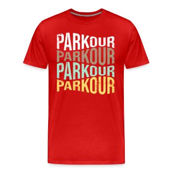 Parkour - Men's Premium Organic T-Shirt - red - Front - Damien (186cm)