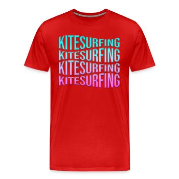 kite surfen - Männer Premium Bio T-Shirt - Rot - Vorne - Damien (186cm)