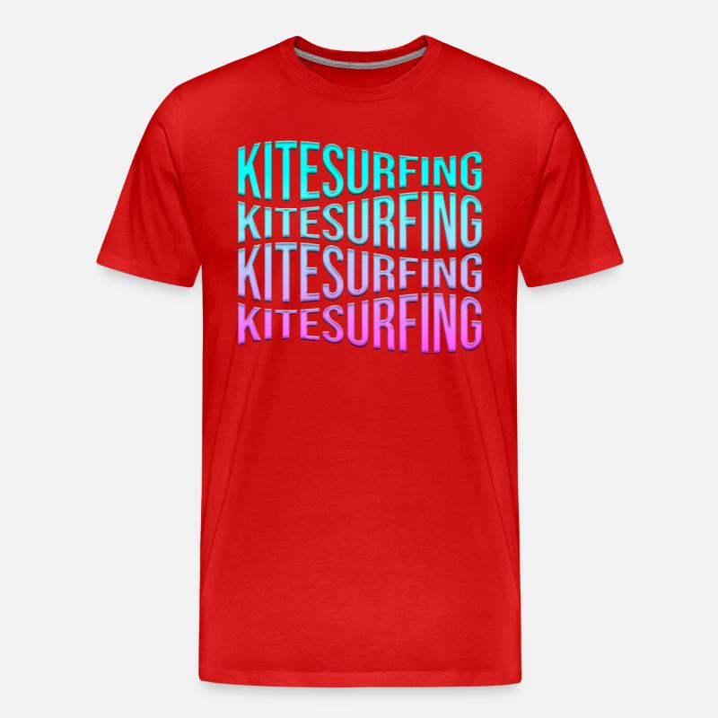 kite surfen - Männer Premium Bio T-Shirt - Rot