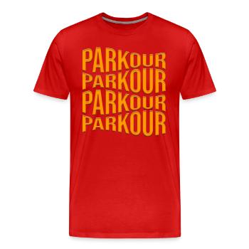 Parkour - Men's Premium Organic T-Shirt - red - Front - Damien (186cm)