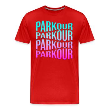 Parkour - Men's Premium Organic T-Shirt - red - Front - Damien (186cm)