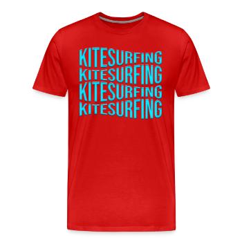 Kite Surfing - Men's Premium Organic T-Shirt - red - Front - Damien (186cm)