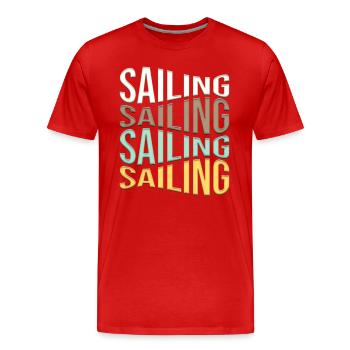 Segeln - Männer Premium Bio T-Shirt - Rot - Vorne - Damien (186cm)