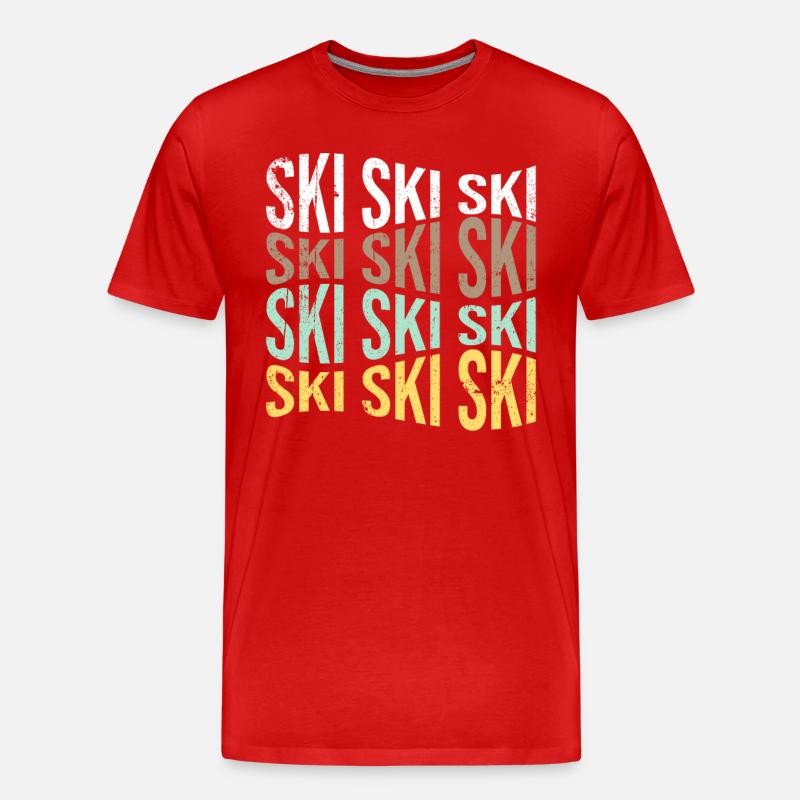 ski - Männer Premium Bio T-Shirt - Rot