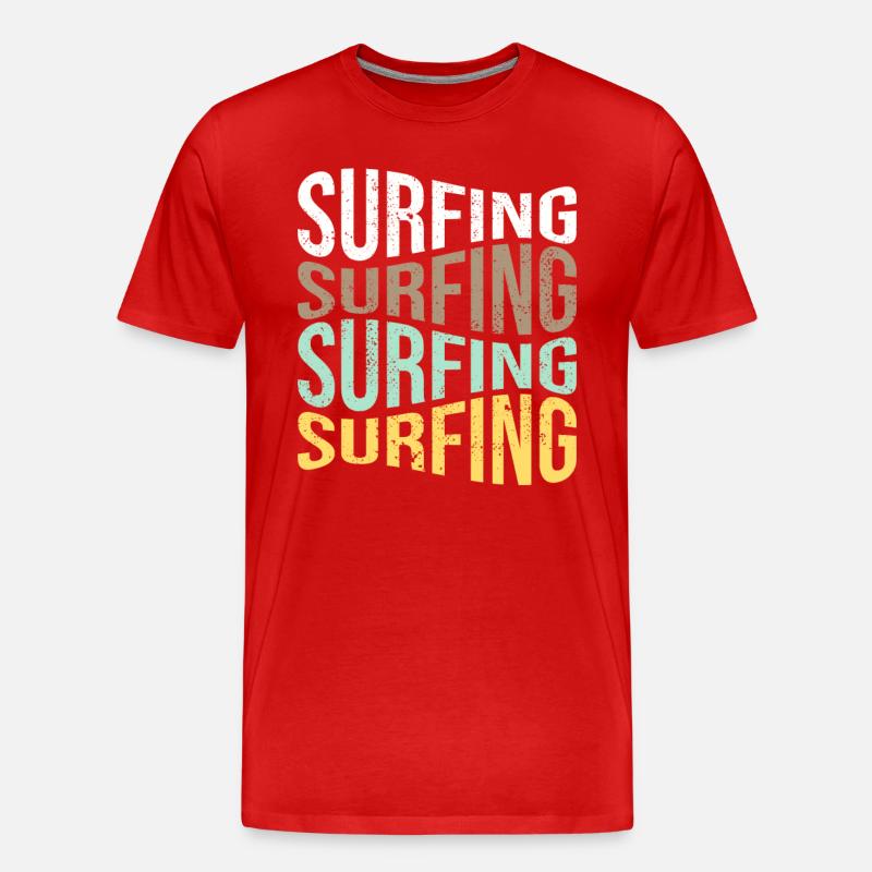 Surfen - Männer Premium Bio T-Shirt - Rot