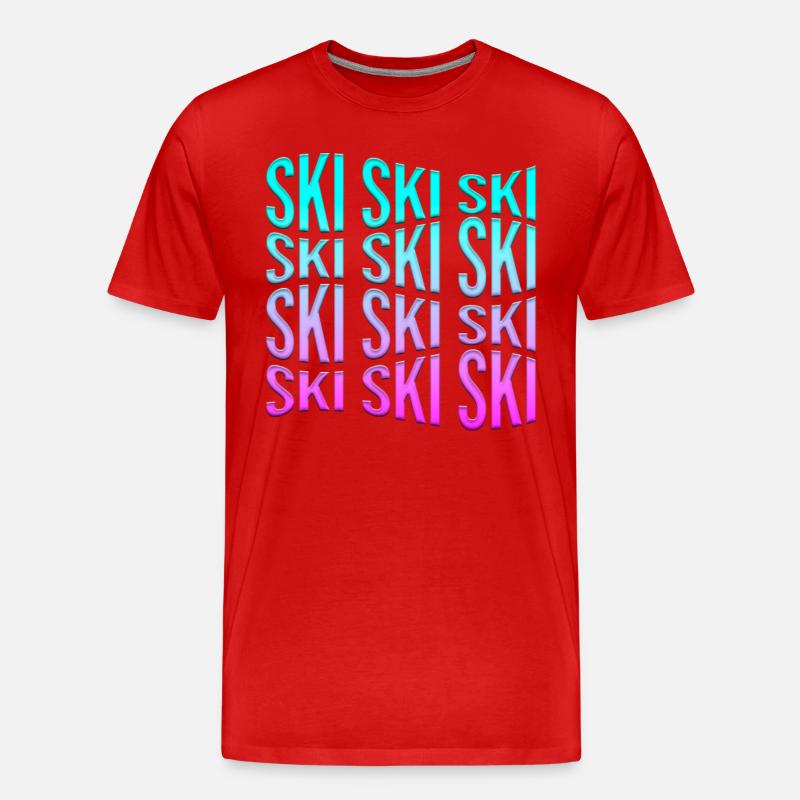 ski - Männer Premium Bio T-Shirt - Rot