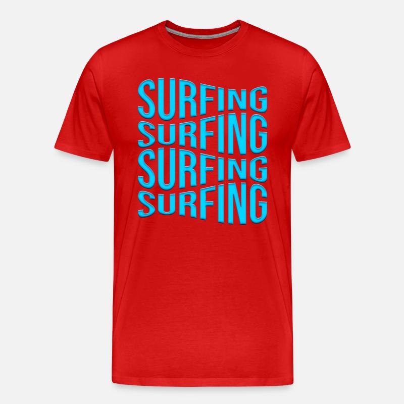 Surfen - Männer Premium Bio T-Shirt - Rot