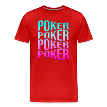 poker - Men's Premium Organic T-Shirt - red - Front - Damien (186cm)