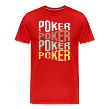 poker - Men's Premium Organic T-Shirt - red - Front - Damien (186cm)