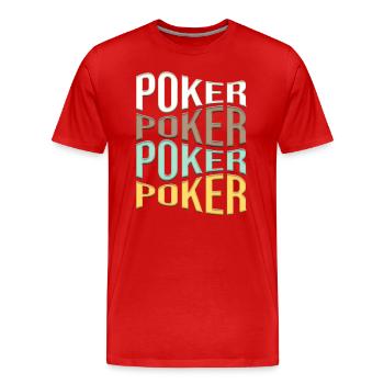 poker - Men's Premium Organic T-Shirt - red - Front - Damien (186cm)