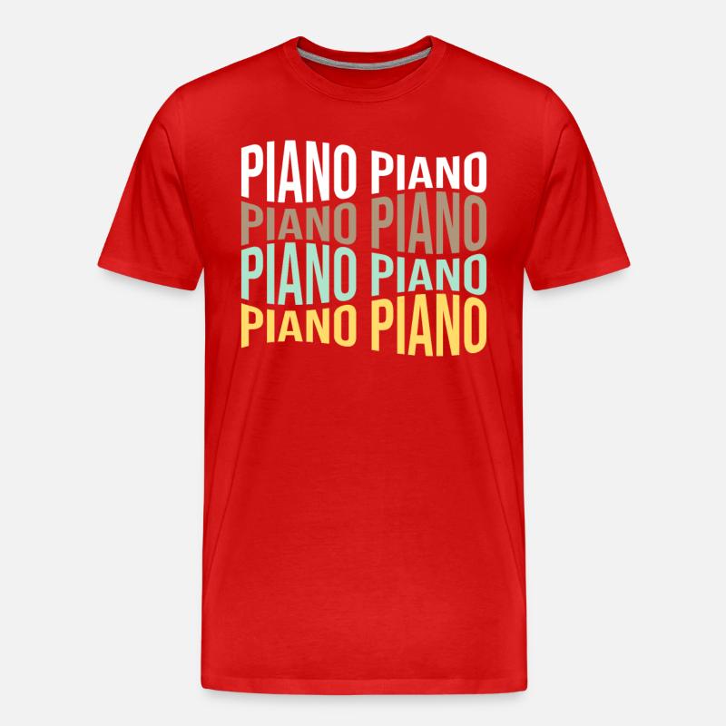 Klavier - Männer Premium Bio T-Shirt - Rot