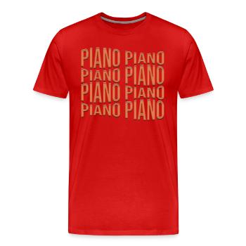 Piano - T-shirt bio Premium Homme - rouge - Devant - Damien (186cm)