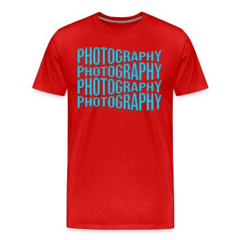 Fotografie - Männer Premium Bio T-Shirt - Rot - Vorne - Damien (186cm)