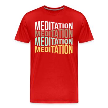 meditation - Men's Premium Organic T-Shirt - red - Front - Damien (186cm)