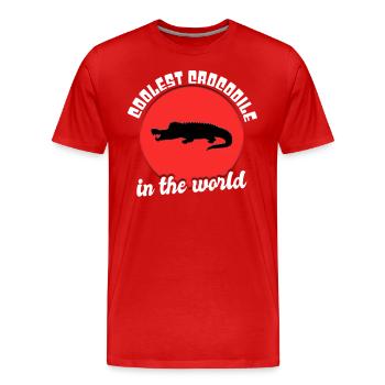 Cool crocodile saying - Men's Premium Organic T-Shirt - red - Front - Damien (186cm)