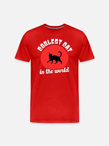 Coole Katze Spruch - Männer Premium Bio T-Shirt - Rot
