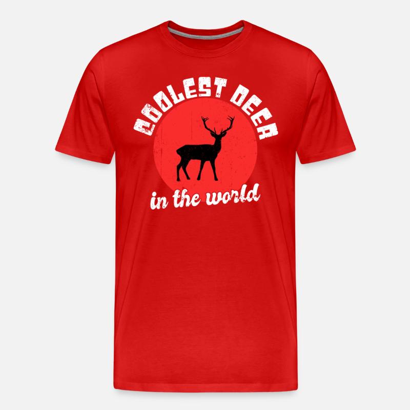 Dicton de cerf cool - T-shirt bio Premium Homme - rouge