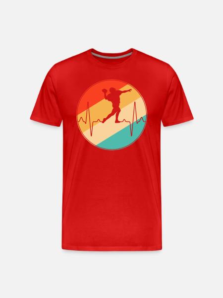 Rugby Retro Heartbeat - Men's Premium Organic T-Shirt - red