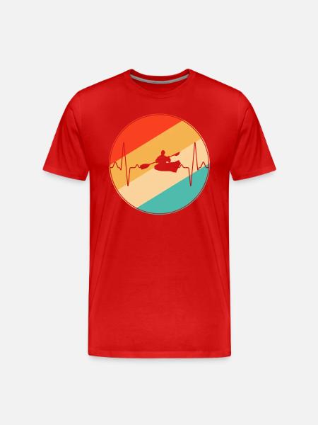 Kayak Retro Heartbeat - Men's Premium Organic T-Shirt - red