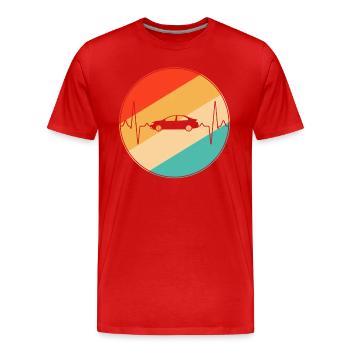 Voiture Retro Heartbeat - T-shirt bio Premium Homme - rouge - Devant - Damien (186cm)