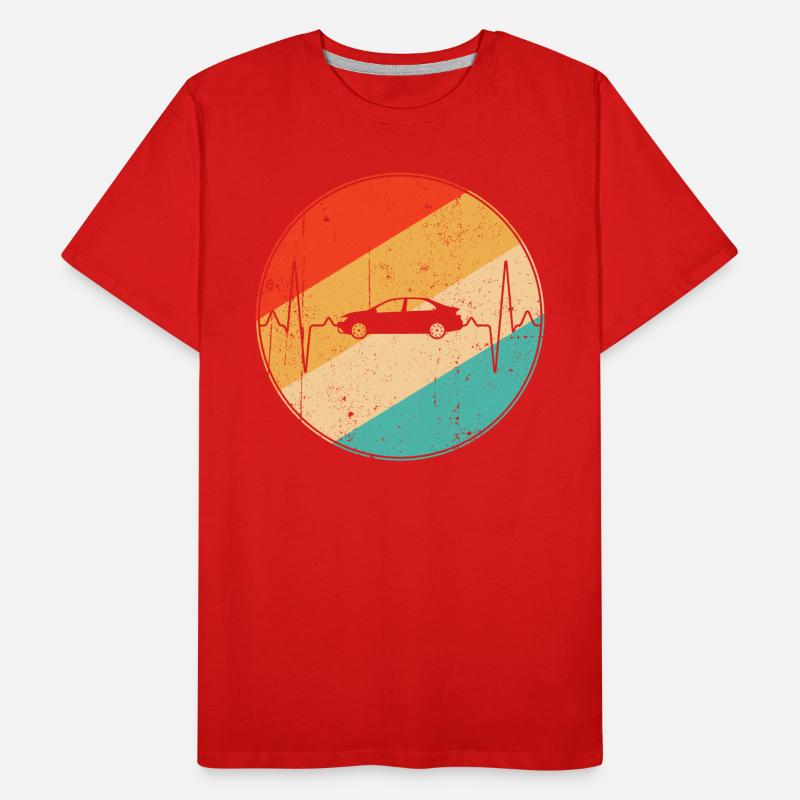 Auto Retro Herzschlag Männer Premium Bio T-Shirt