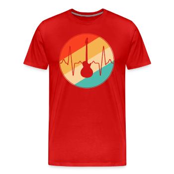 Rock Retro Heartbeat - T-shirt bio Premium Homme - rouge - Devant - Damien (186cm)
