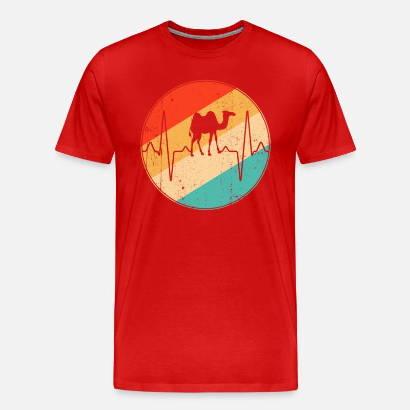 Kamel Retro Herzschlag - Männer Premium Bio T-Shirt - Rot