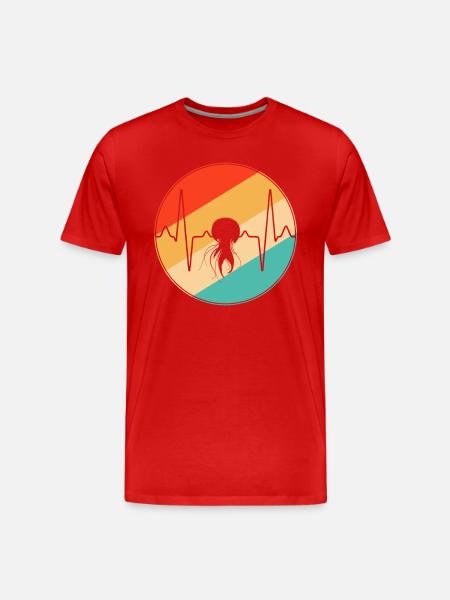Jellyfish Retro Heartbeat - Men's Premium Organic T-Shirt - red