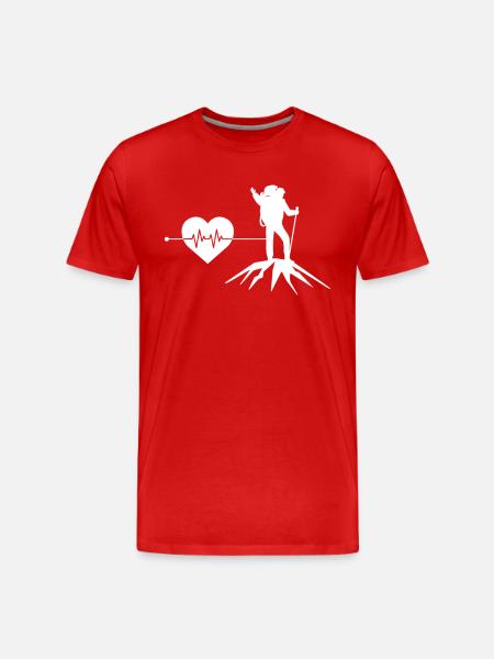 Mountaineering heartbeat - Men's Premium Organic T-Shirt - red