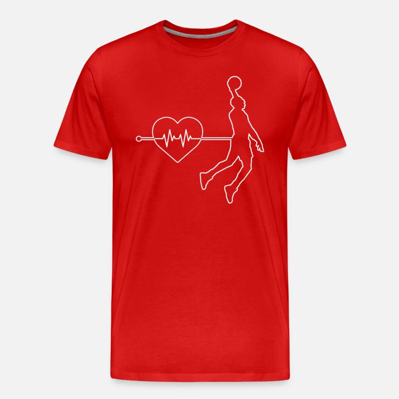 Basketball Herzschlag - Männer Premium Bio T-Shirt - Rot
