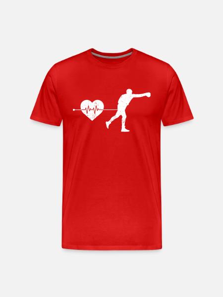 Boxing heartbeat - Men's Premium Organic T-Shirt - red
