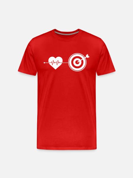 Darts heartbeat - Men's Premium Organic T-Shirt - red