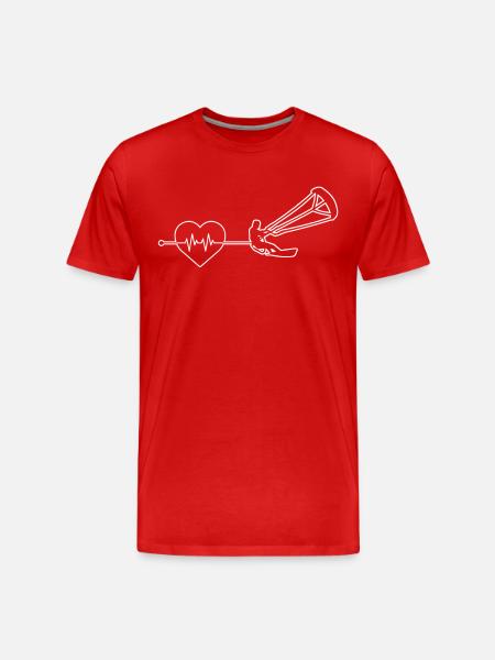 kite surfing Herzschlag - Männer Premium Bio T-Shirt - Rot