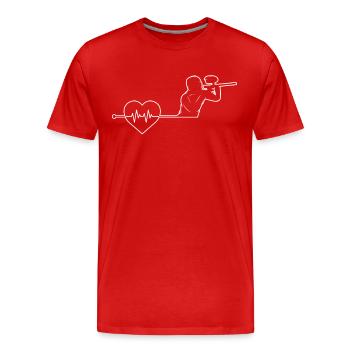 Battement de cœur du paintball - T-shirt bio Premium Homme - rouge - Devant - Damien (186cm)