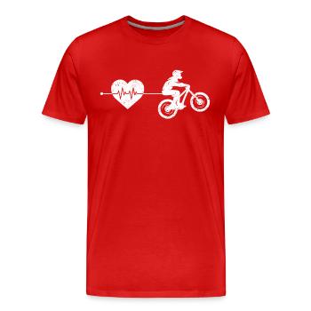 Battement de cœur du VTT - T-shirt bio Premium Homme - rouge - Devant - Damien (186cm)
