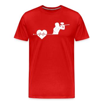 Battement de cœur du paintball - T-shirt bio Premium Homme - rouge - Devant - Damien (186cm)