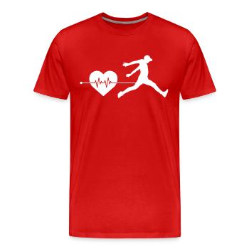 Battement de cœur du parkour - T-shirt bio Premium Homme - rouge - Devant - Damien (186cm)