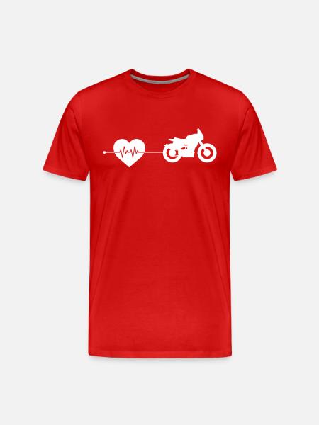 Motorcycle heartbeat - Men's Premium Organic T-Shirt - red