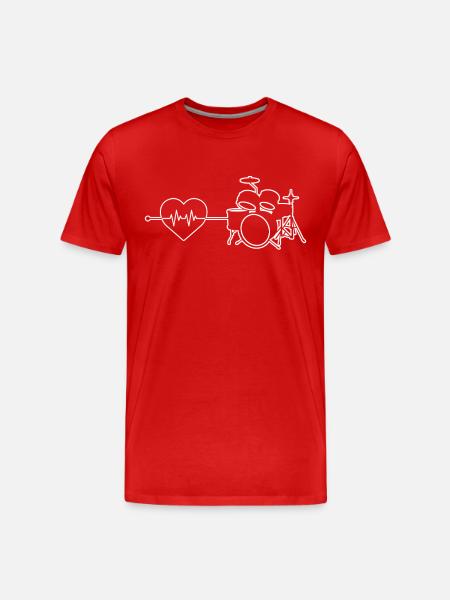 Drums Heartbeat - Men's Premium Organic T-Shirt - red