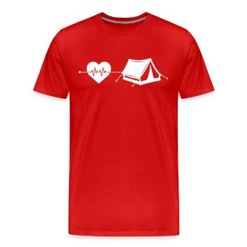 Motorhome heartbeat - Men's Premium Organic T-Shirt - red - Front - Damien (186cm)