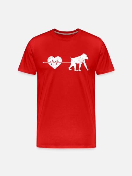 Affe Herzschlag - Männer Premium Bio T-Shirt - Rot