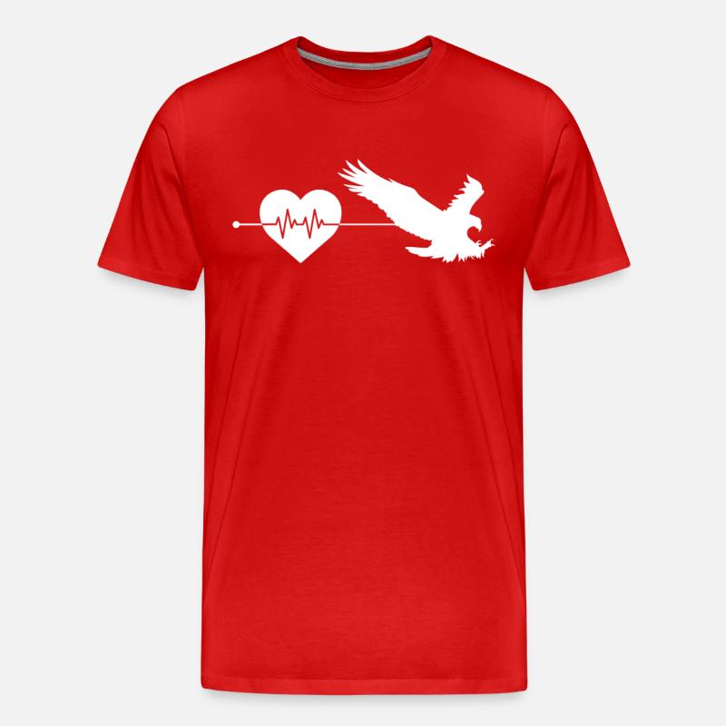 Adler Herzschlag - Männer Premium Bio T-Shirt - Rot